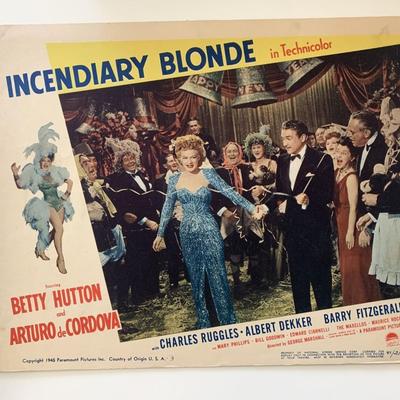 Incendiary Blonde original 1945 vintage lobby card