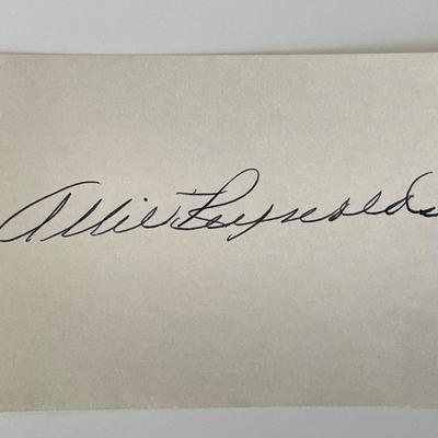 NY Yankees Allie Reynolds original signature