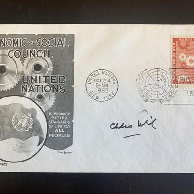 Charles Malik signed first day cover