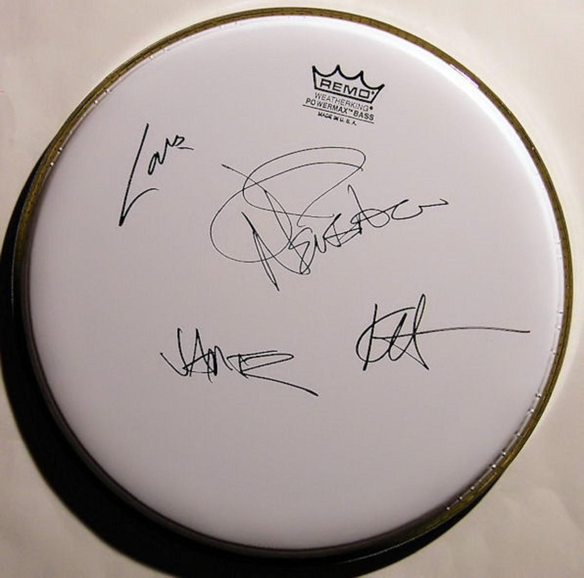 Metallica signed drum head