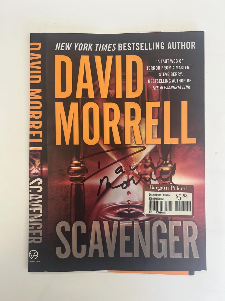 Scavenger David Morrell signed book jacket | EstateSales.org