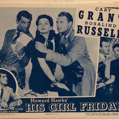 His Girl Friday original 1949R vintage lobby card