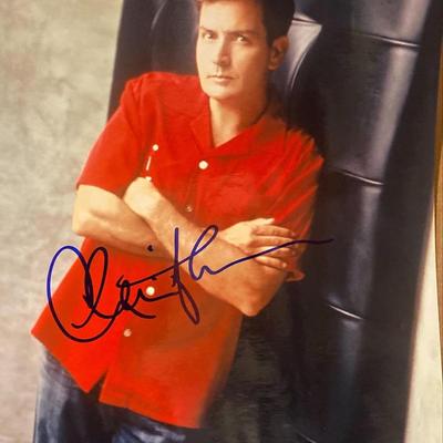 Charlie Sheen signed photo