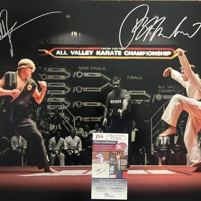 The Karate Kid Ralph Macchio William Zabka signed photo. JSA authenticated