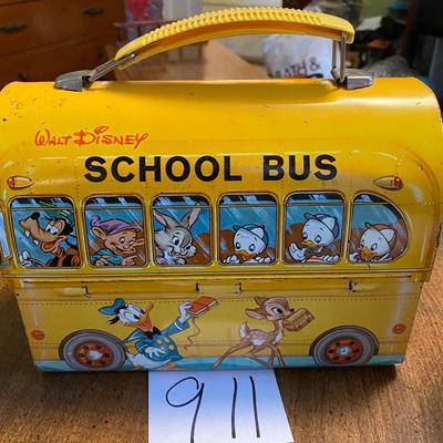 Vintage 1960 Walt Disney School Bus Lunch Box