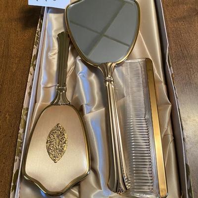 Gold Tone Matson Style Built Hand mirror