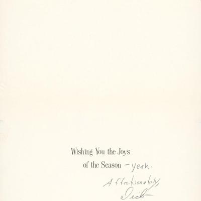 Dick Sargent signed holiday card