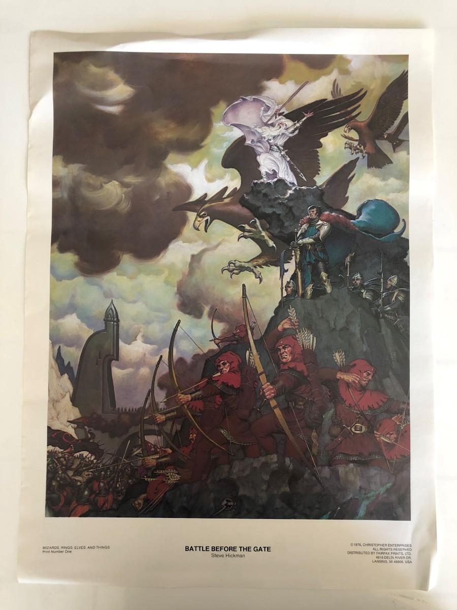 Lord of the Rings Battle Before the Gate Original Vintage Art Print 1976