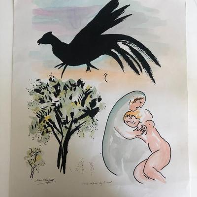 Hand Colored Marc Chagall Print