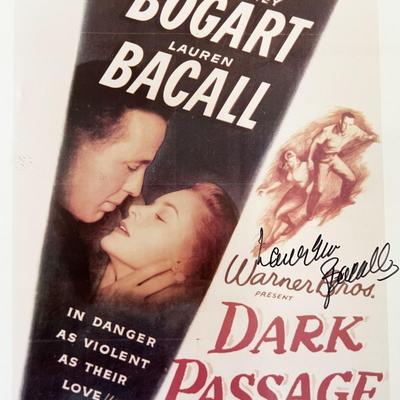 Dark Passage Lauren Bacall signed movie photo