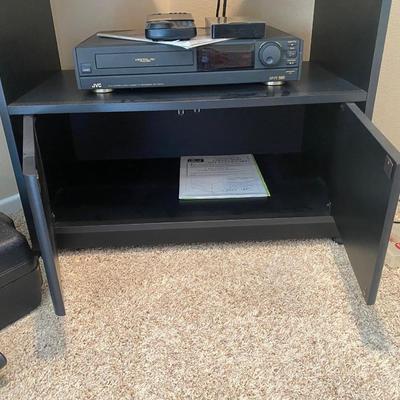 Small Black Cabinet Media TV Stand Cart HUNTINGTON BEACH