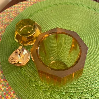 Vintage Midcentury Murano Glass Table Lighter and Cigarette Holder
