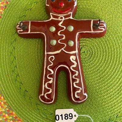 Vintage Ceramic Gingerbread Man Wall Art