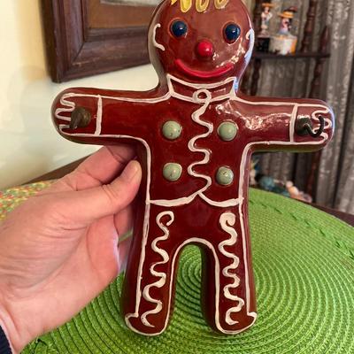 Vintage Ceramic Gingerbread Man Wall Art