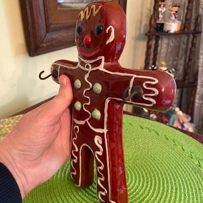 Vintage Ceramic Gingerbread Man Wall Art