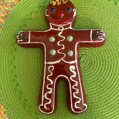 Vintage Ceramic Gingerbread Man Wall Art