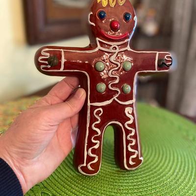 Vintage Ceramic Gingerbread Man Wall Art
