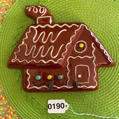 Vintage Ceramic Gingerbread House Wall Art