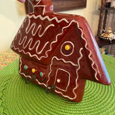 Vintage Ceramic Gingerbread House Wall Art