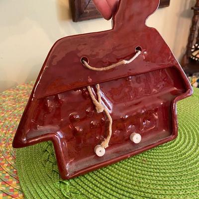 Vintage Ceramic Gingerbread House Wall Art