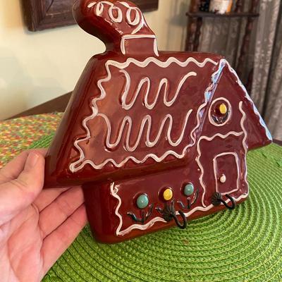 Vintage Ceramic Gingerbread House Wall Art