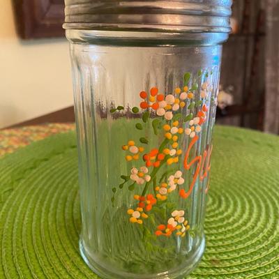 Vintage Hand Painted Glass Sugar Pourer