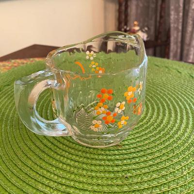 Vintage Hand Painted Glass Creamer