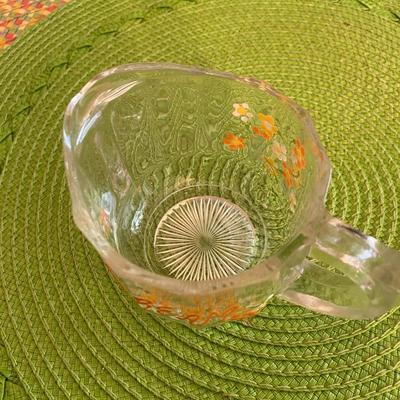 Vintage Hand Painted Glass Creamer