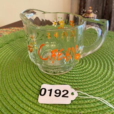 Vintage Hand Painted Glass Creamer