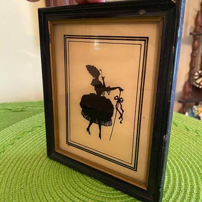 Victorian Reverse Painting Silhouette "Haughtiness"