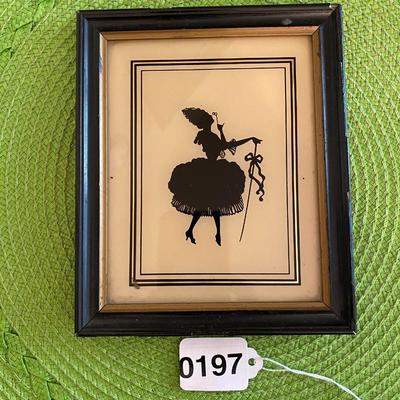 Victorian Reverse Painting Silhouette "Haughtiness"