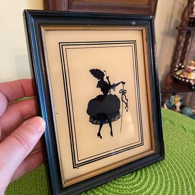 Victorian Reverse Painting Silhouette "Haughtiness"