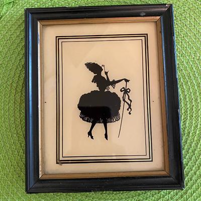 Victorian Reverse Painting Silhouette "Haughtiness"