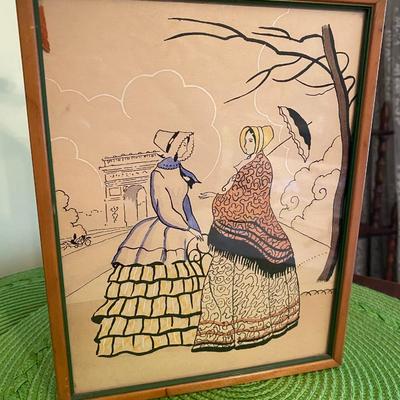 Vintage Geo Dunoy Towards Print with Gouache Painted Accents - Fashion Elegance Paris