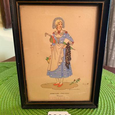Giovanni Meschini Costumi Italiani BRIANZA Hand Painted Illustration