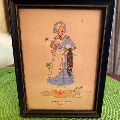 Giovanni Meschini Costumi Italiani BRIANZA Hand Painted Illustration