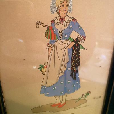 Giovanni Meschini Costumi Italiani BRIANZA Hand Painted Illustration