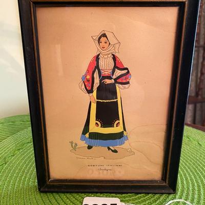 Giovanni Meschini Costumi Italiani SARDEGNA Hand Painted Illustration