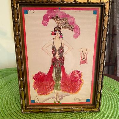 Turnowsky's Art Caberet Dress / Costume with Pink Feather Headdress