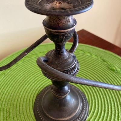 Antique 3 Light Weighted Sterling Candelabra by Empire