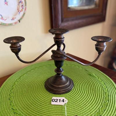 Antique 3 Light Weighted Sterling Candelabra by Empire