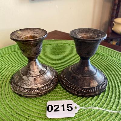 Antique Weighted Stering Candle Holders by Fisher