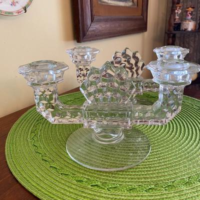 Vintage Fostoria 2 Arm Candle Holders American Pattern
