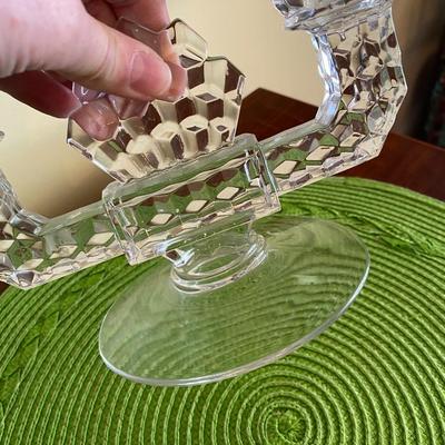 Vintage Fostoria 2 Arm Candle Holders American Pattern