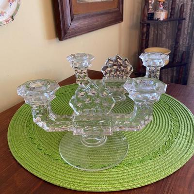 Vintage Fostoria 2 Arm Candle Holders American Pattern