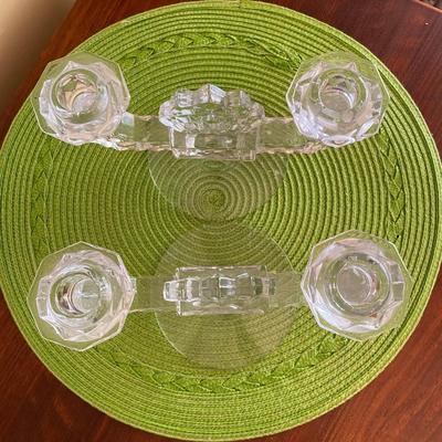 Vintage Fostoria 2 Arm Candle Holders American Pattern