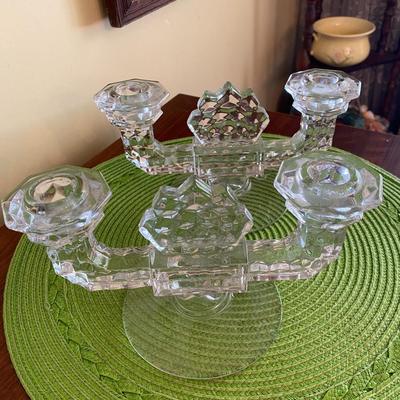 Vintage Fostoria 2 Arm Candle Holders American Pattern