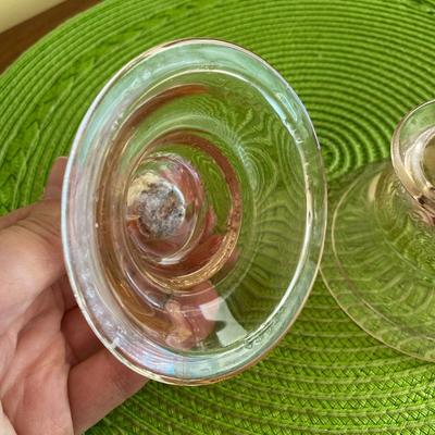 Vintage Pink Depression Glass Candle Holders