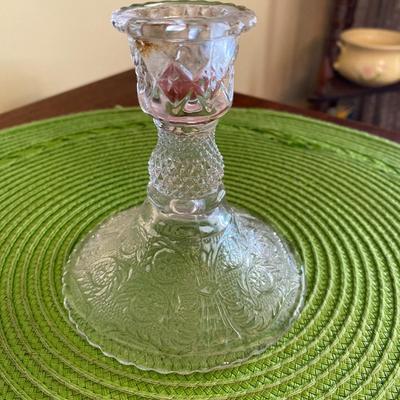 Vintage Clear Depression Glass Candle Holder