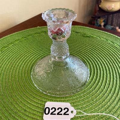 Vintage Clear Depression Glass Candle Holder